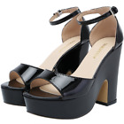 Women Sandal Colourful Sexy Peep Toe Buckle Strap Platform High Heel Party Shoes