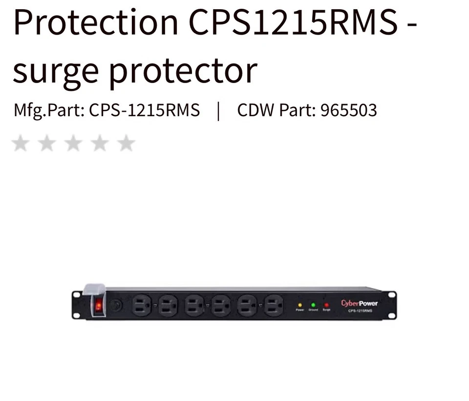 Fuente de alimentación CyberPower CPS-1215RMS montaje en rack NUEVA 12 salidas Foto 1 de 1