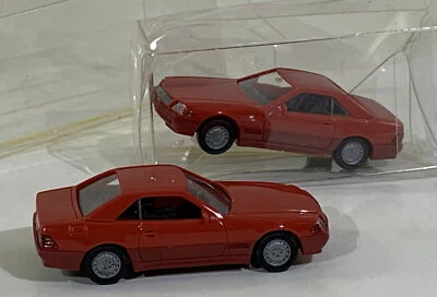 Wiking Mercedes Benz 500SL Coupe Sport Car Red 1:87 HO Lot of 2 - Image 1 of 4