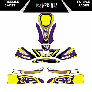 FREELINE CADET PURPLE FADES STYLE FULL KART STICKER KIT KARTING  -CADET-ROOKIE - Picture 1 of 3