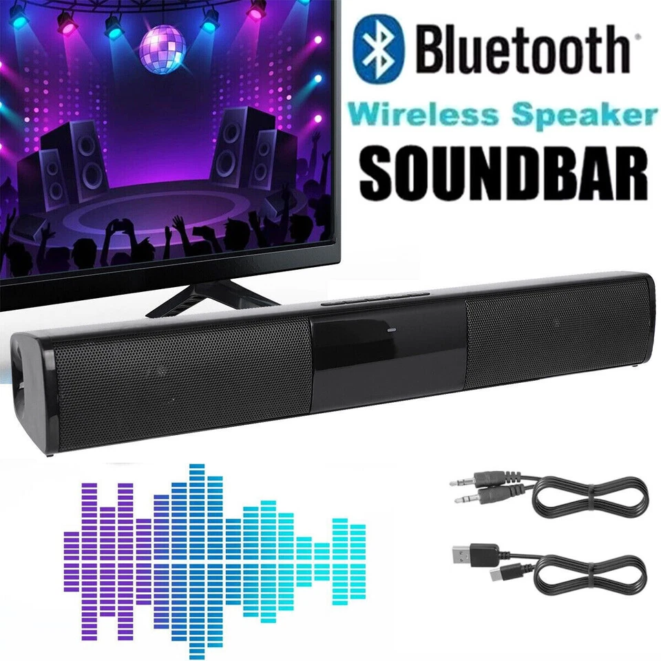 Home Theater Sound Bar for TV/PC/Phone Bluetooth Wireless & Wired Stereo Speaker - Image 1 of 4