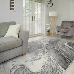 Alfombra de mármol gris efecto remolino texturizada gruesa alfombra de salón comedor alfombra de corredor - Imagen 1 de 17