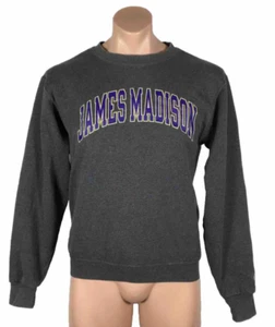 James Madison University Vintage Sweatshirt Mens S Charcoal Gray Champion JMU - Picture 1 of 9
