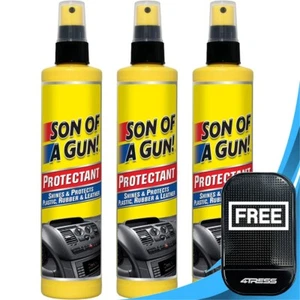 3x 300 ml Son Of A Gun Protector Salpicadero Coche Plástico Goma Cuero Brillo + Alfombrilla? - Imagen 1 de 8