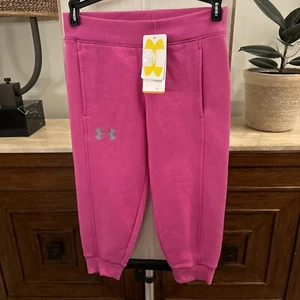 NEW Under Armour Girls Youth Medium Charged Cotton Capri Hot Pink Pockets - Picture 1 of 5