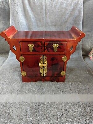 Beautiful Vintage Chinese Style Rosewood, Decorated Jewelry Chest  • 85£