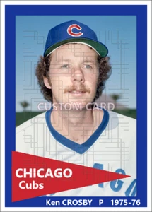 Ken Crosby - c. 1975-76 Chicago Cubs - 2.5 x 3.5 custom card (blank back) - Picture 1 of 1