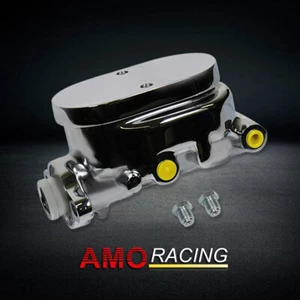 Fits GM 3/8" 4 Ports 1" Bore Chrome Aluminum Smooth Top Brake Master Cylinder - Picture 1 of 5