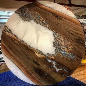 White Epoxy Table Top, Resin Coffee Table, Living Room Kitchen Decors Gifts - Picture 1 of 3