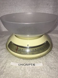 Vintage MCM Dieters Kitchen Scale + Original Bowl Green/Yellow 8" Adjustable - Picture 1 of 7