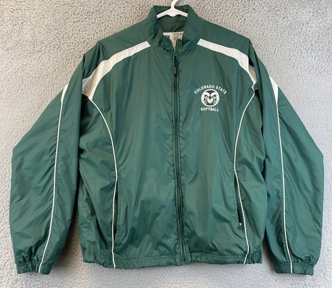 Russell Athletic Colorado State Jacket Womens L Green Full Zip Lined /81-55 Cover
