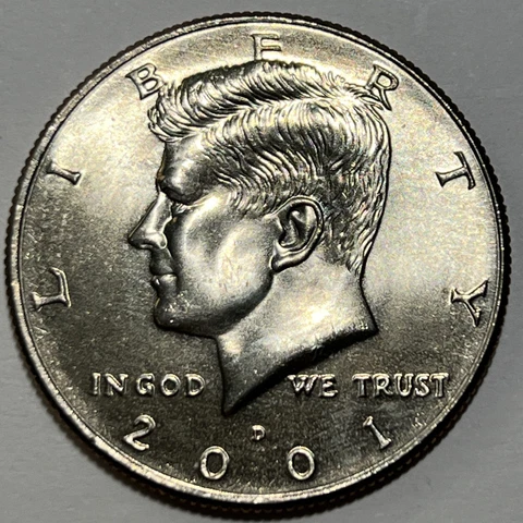 BU 2001-D Kennedy Half Dollar Denver Mint Uncirculated 50c -Buy More, Save More! Cover