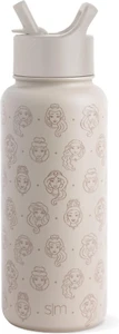 Disney Princess Water Bottle with Straw Lid Vacuum Insulated Stainless Steel Met - Picture 1 of 12