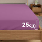 Extra Deep 25CM Fitted Sheet Bed Sheets Single Double Super King Size Bed Cover