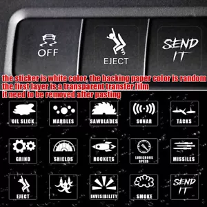 15pcs DIY Creative Car Dashboard Button Switch On Off Sticker Decal Accessories - Bild 1 von 11