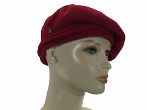 Laulhere French Merinos 100% Wool Hat Beret Chopin Red Made In France 6 7/8