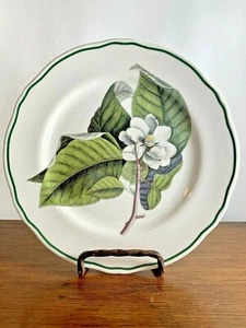 Magnolia Porcelain Cake Plate Williamsburg Foundation Catesby Image 10.75" Chip - Imagen 1 de 8