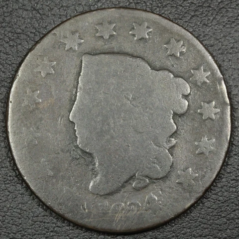 1824/2 Overdate Coronet Matron Head Copper Large Cent Cover