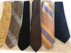 Unbranded And Sears Men’s Vintage Polyester Neck Dress Ties Lot Of 6 - Picture 1 of 15