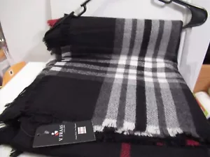 V. Fraas Plaid Wrap/Shawl Black Red Grey One Size NWT 72 x 22 inches - Picture 1 of 3