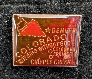 Vintage Enamel State Colorado Hat Pin Size 3/4"tall x 7/8" wide - Picture 1 of 1