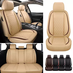Car Seat Covers Full Set Front Rear Vehicle Cushion PU Leather Fit for Hyundai - Foto 1 di 20