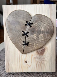  Holz Herz Holzherz Holzdeko Geschenk Ich liebe Dich Handarbeit - Bild 1 von 3