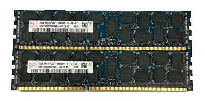 Hynix 16GB RAM (2x8GB) PC3L-10600R DDR3-1333 SERVER SDRAM HMT31GR7EFR4A-H9 - Image 1 of 3