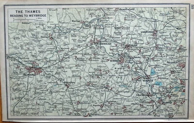 Mapa antiguo original de Londres 1925 Thames Valley Reading UXBRIDGE MAIDENHEAD Foto 1 de 2