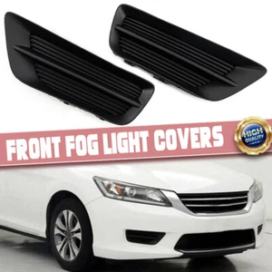 Black For 2013-2015 Honda Accord Sedan Fog Light Cover Driver + Passenger Side - Picture 1 of 19