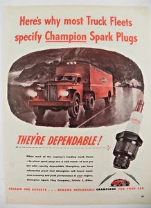 Champion Spark Plugs 1946 Print Ad ~ "They're Dependable!" - Picture 1 of 7