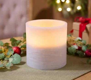 Home Reflections flammenlos 6" x 6" Jumbo Kerze Dekor mit Fernbedienung grau - Bild 1 von 6