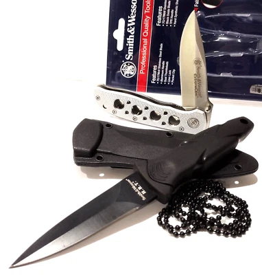 Smith & Wesson Extreme Ops Drop Point Boot Neck Tactical Pocket Knife Combo Set - Image 1 of 4