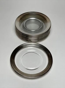 Dorothy Thorpe Plate 6 1/8” - Set Of 8 - Silver Rim - Vintage MCM - Picture 1 of 3