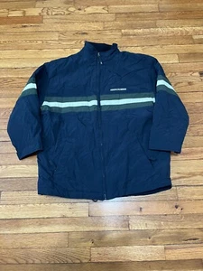 Abercrombie & Fitch Mens Winter Jacket Sz Medium Navy Blue Fleece Lined Coat - Picture 1 of 5