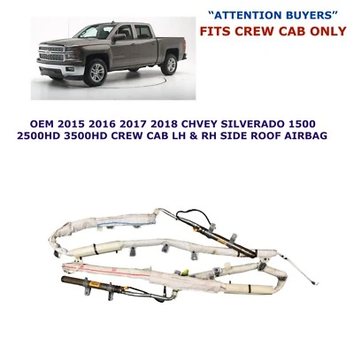 2015 2016 2017 2018 Chevy Silverado 1500-3500 CREW CAB left & right roof airbag - Image 1 of 4