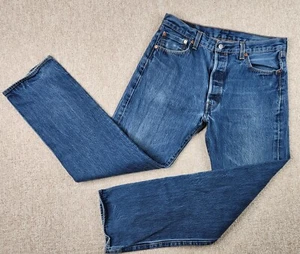 Levi's Men's 501 Cotton Denim Blue Jeans 36x34 (33x31) - Picture 1 of 12