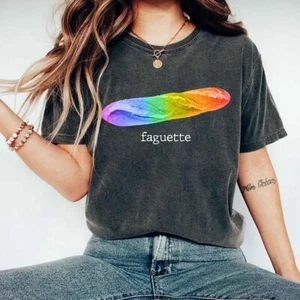 Funny Pride French Gay Joke Unisex Tee | LGBT Baguette T-Shirt, Gift for Gay Fri - Picture 1 of 2