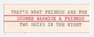 Dionne Warwick and Friends - That's What Friends - original jukebox title strip - Picture 1 of 1