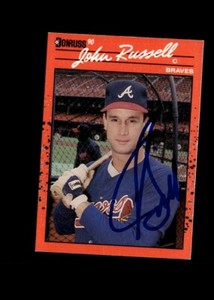 John Russell Braves 1990 Donruss authentic autographed card
