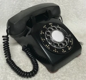 1950s WESTERN ELECTRIC C/D 500 (10-55 ) BLACK Rotary Dial Desk Table Telephone - Imagen 1 de 7