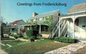 Postal de saludo de Fredericksburg Texas TX Sunday Houses - Imagen 1 de 2