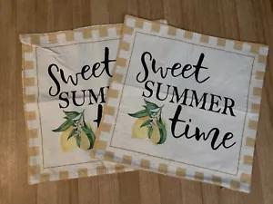 Lemon Summer Zippered Pillow Covers 17x17 Inch Set of 2 Summer Decorations - Picture 1 of 1