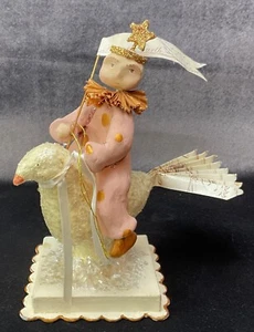 Vintage Dee Foust for Bethany Lowe Girl Riding On bird “peace on earth” Dove - Picture 1 of 7