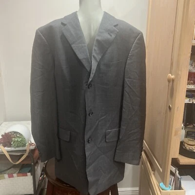 Terno Burberry masculino 44. Lã cinza/azul leve.  Calça plissada. 36x30. - Imagem 1 de 4