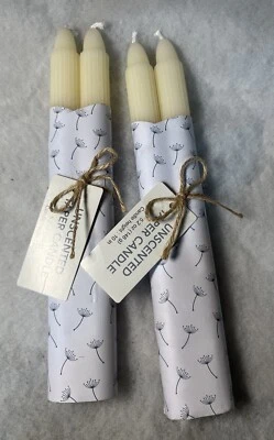 Nuevo 10" Off White Crema Sin Perfume Acanalado Cónico Llama Velas 2 Paquetes de 2 Foto 1 de 4