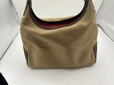 Women's The Sak Crochet Baguette Handbag Purse Brn Taupe Leather Strap — 第 1/4 张图片