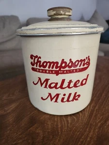 Thompsons Malted Milk Cannister Aluminum Vintage - Picture 1 of 5
