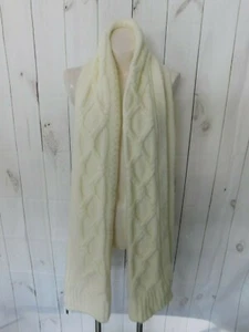 J.Crew Solid Ivory Wool Chunky Cable Knit Scarf - Picture 1 of 1