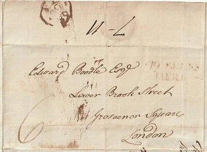 1789 SHROPSHIRE 179 ELLESMERE 1st TYPE MILEAGE WRAPPER TO EDWARD BOODLE LONDON  - Picture 1 of 2